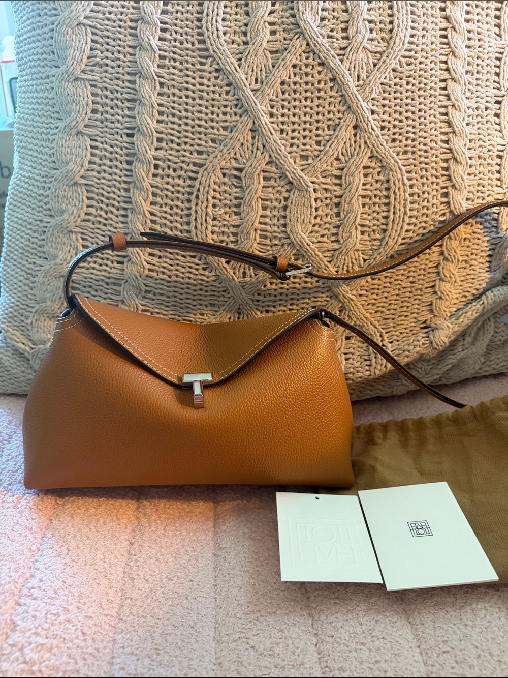 Toteme T-Lock Bag in Pebble Grain Leather